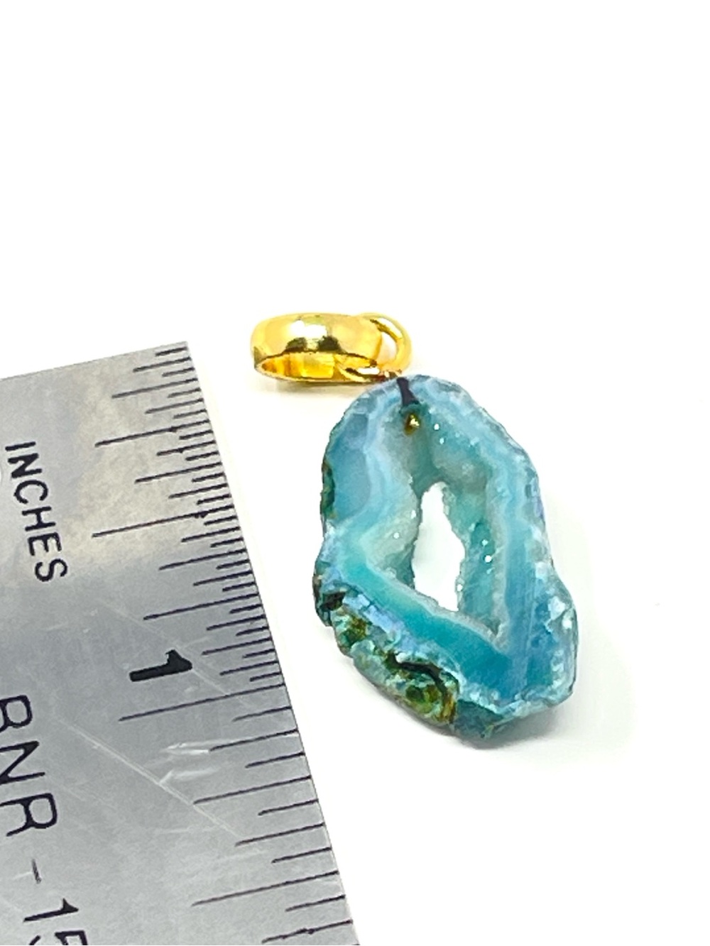 New Anthropologie Blue Agate Geode Decorative Charm - Picture 2 of 3
